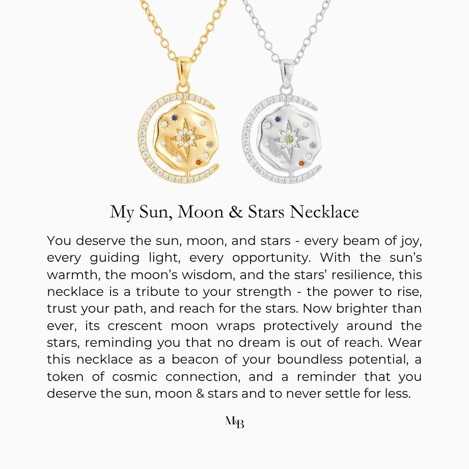 My Sun, Moon & Stars Rope Chain - Silver