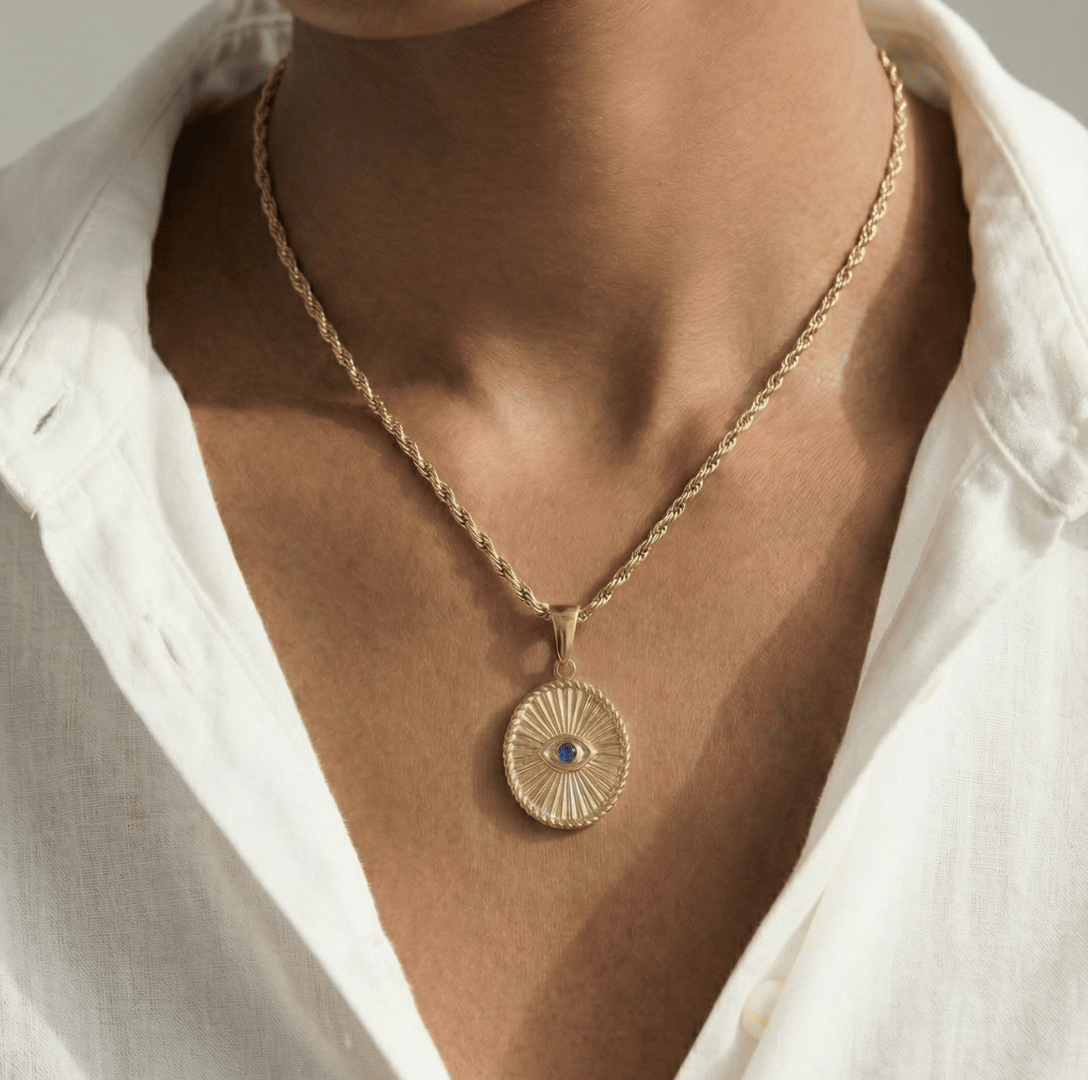 Evil Eye Oval Necklace