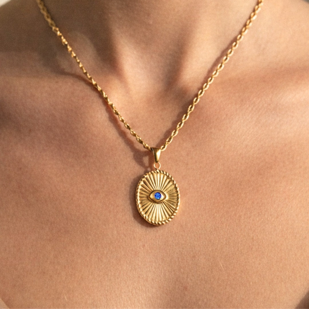 Evil Eye Oval Necklace