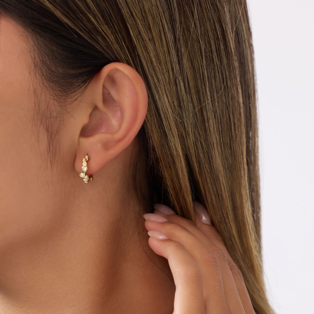 Bezel Hoop Earrings