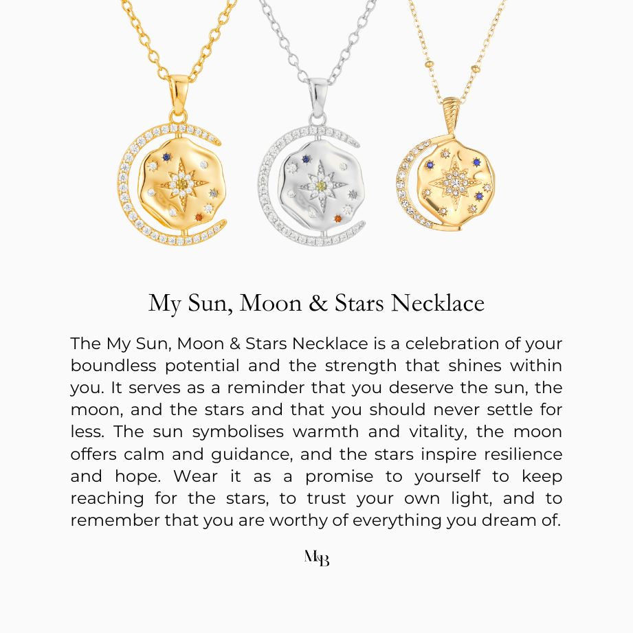 My Sun, Moon & Stars 3.0 necklace & earrings set - gold