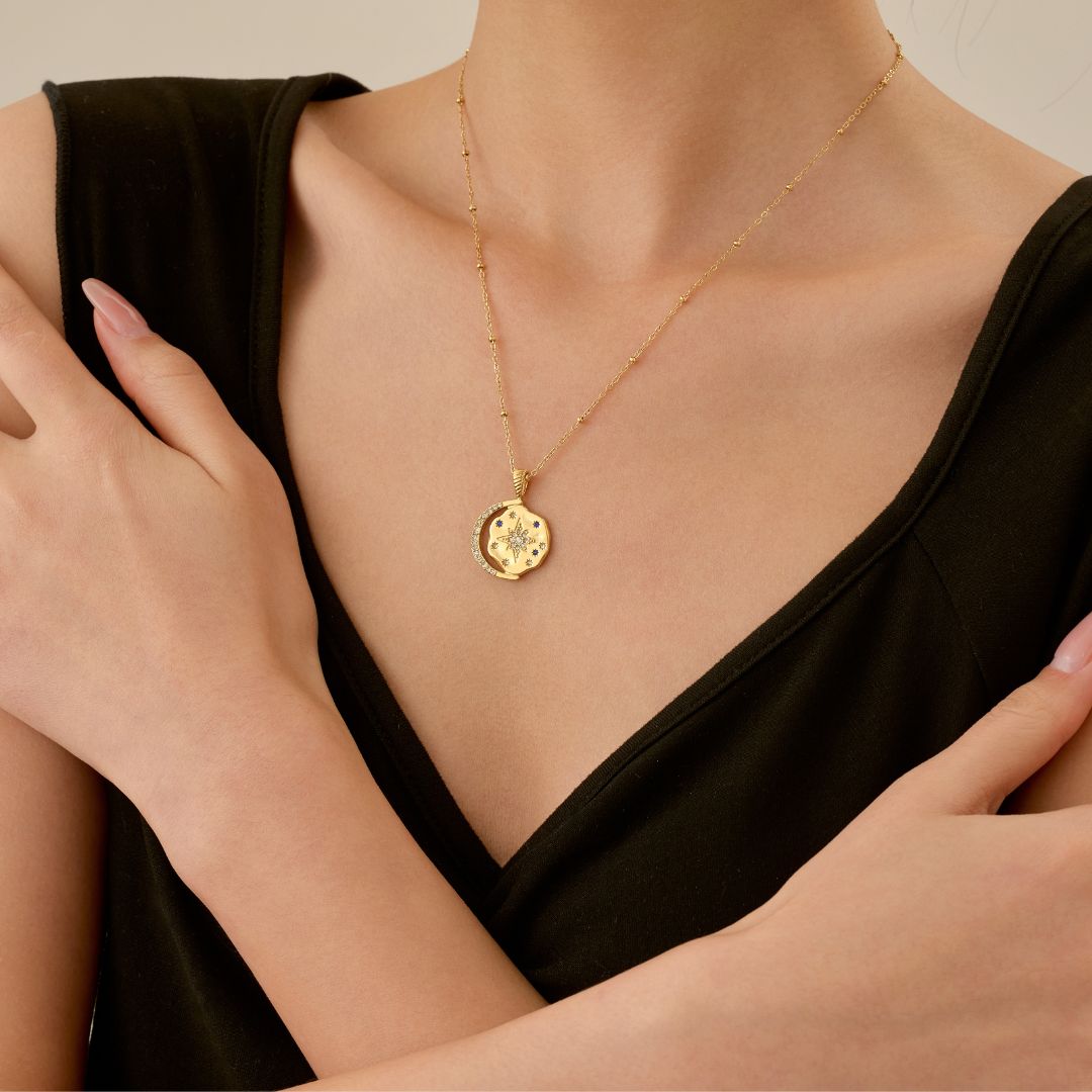 My Sun, Moon & Stars 3.0 necklace & earrings set - gold