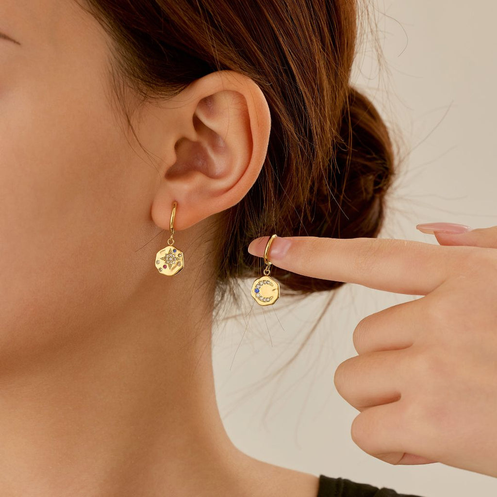 My Sun, Moon & Stars 3.0 necklace & earrings set - gold